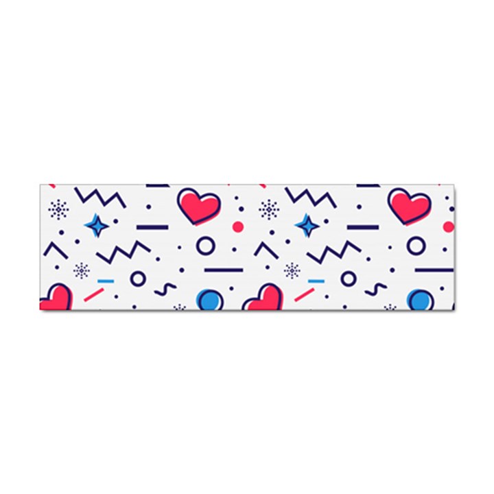 Hearts Seamless Pattern Memphis Style Sticker Bumper (100 pack)