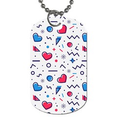 Hearts Seamless Pattern Memphis Style Dog Tag (two Sides) by Grandong