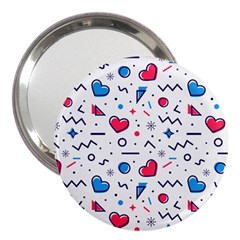 Hearts Seamless Pattern Memphis Style 3  Handbag Mirrors by Grandong