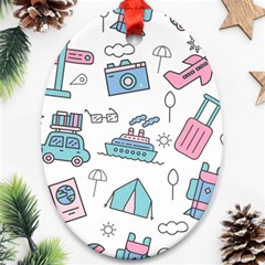 Transportation Seamless Pattern Ornament (oval)