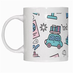 Transportation Seamless Pattern White Mug by Grandong