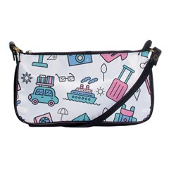 Transportation Seamless Pattern Shoulder Clutch Bag by Grandong