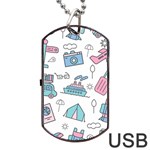 Transportation Seamless Pattern Dog Tag USB Flash (Two Sides) Back