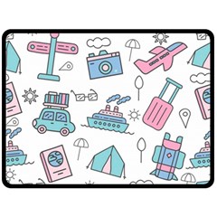 Transportation Seamless Pattern Two Sides Fleece Blanket (large) by Grandong