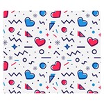 Hearts Seamless Pattern Memphis Style Premium Plush Fleece Blanket (Small) 50 x40  Blanket Front