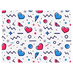 Hearts Seamless Pattern Memphis Style Premium Plush Fleece Blanket (extra Small) by Grandong