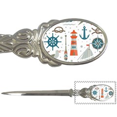 Nautical Elements Pattern Background Letter Opener by Grandong