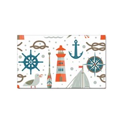 Nautical Elements Pattern Background Sticker Rectangular (10 Pack) by Grandong