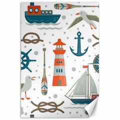 Nautical Elements Pattern Background Canvas 20  X 30  by Grandong