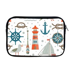 Nautical Elements Pattern Background Apple Macbook Pro 17  Zipper Case by Grandong