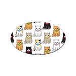 Cat Kitten Seamless Pattern Sticker (Oval) Front