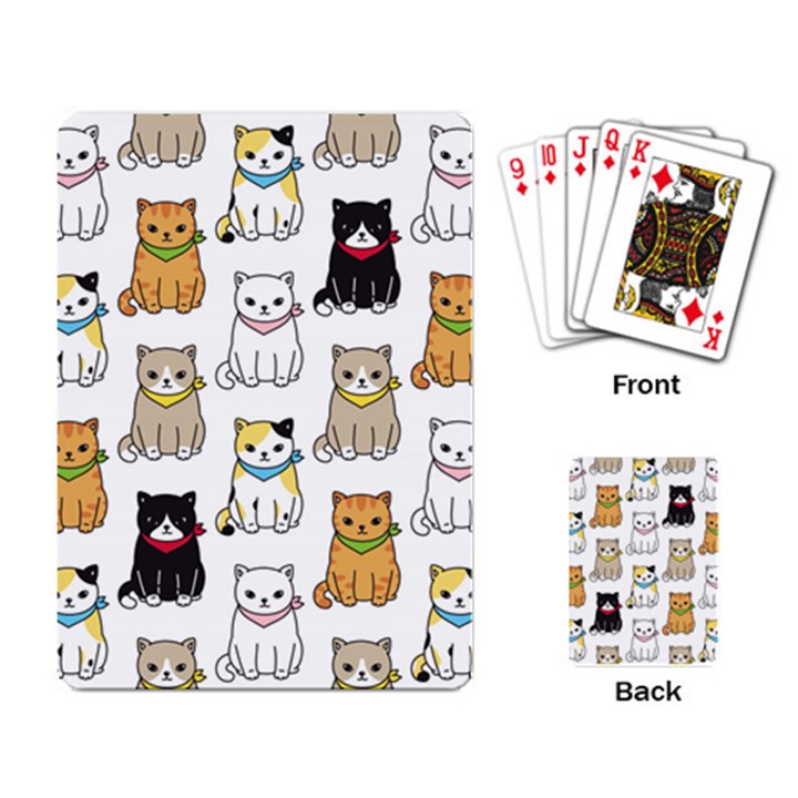 Cat Kitten Seamless Pattern Playing Cards Single Design (Rectangle)