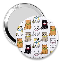 Cat Kitten Seamless Pattern 3  Handbag Mirrors by Grandong