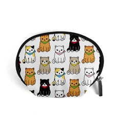 Cat Kitten Seamless Pattern Accessory Pouch (small) by Grandong