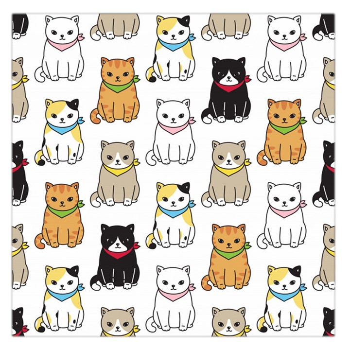 Cat Kitten Seamless Pattern Square Satin Scarf (36  x 36 )