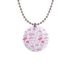 Cute Girly Seamless Pattern 1  Button Necklace by Grandong