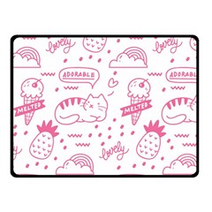 Cute Girly Seamless Pattern Fleece Blanket (small) by Grandong