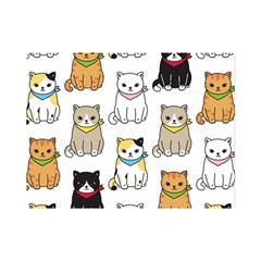 Cat Kitten Seamless Pattern Premium Plush Fleece Blanket (mini) by Grandong