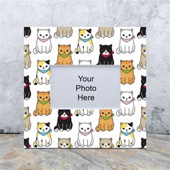 Cat Kitten Seamless Pattern White Box Photo Frame 4  X 6  by Grandong