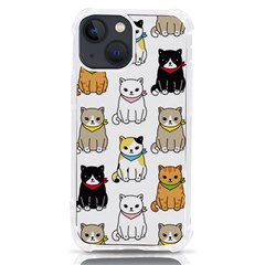 Cat Kitten Seamless Pattern Iphone 13 Mini Tpu Uv Print Case by Grandong