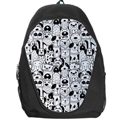 Seamless Pattern With Black White Doodle Dogs Backpack Bag by Grandong