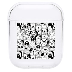 Seamless Pattern With Black White Doodle Dogs Hard Pc Airpods 1/2 Case by Grandong