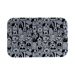 Seamless Pattern With Black White Doodle Dogs Open Lid Metal Box (silver)   by Grandong