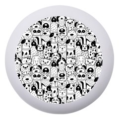 Seamless Pattern With Black White Doodle Dogs Dento Box With Mirror by Grandong