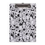 Seamless Pattern With Black White Doodle Dogs A5 Acrylic Clipboard Front