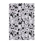 Seamless Pattern With Black White Doodle Dogs A5 Acrylic Clipboard Back