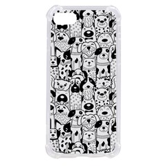 Seamless Pattern With Black White Doodle Dogs Iphone Se