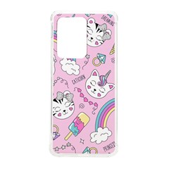 Cute Cat Kitten Cartoon Doodle Seamless Pattern Samsung Galaxy S20 Ultra 6 9 Inch Tpu Uv Case by Grandong