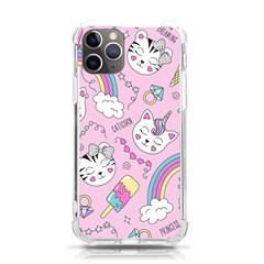 Cute Cat Kitten Cartoon Doodle Seamless Pattern Iphone 11 Pro 5 8 Inch Tpu Uv Print Case by Grandong