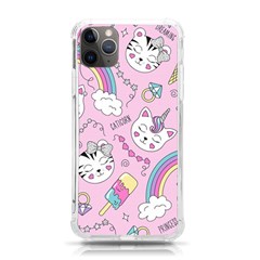 Cute Cat Kitten Cartoon Doodle Seamless Pattern Iphone 11 Pro Max 6 5 Inch Tpu Uv Print Case by Grandong