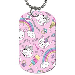 Beautiful Cute Animals Pattern Pink Dog Tag (one Side) by Grandong