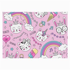 Beautiful Cute Animals Pattern Pink Large Glasses Cloth by Grandong