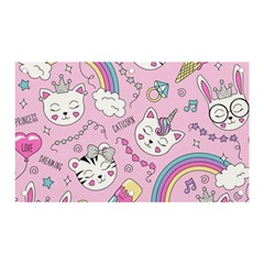 Beautiful Cute Animals Pattern Pink Banner And Sign 5  X 3  by Grandong