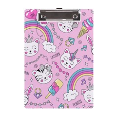 Beautiful Cute Animals Pattern Pink A5 Acrylic Clipboard by Grandong