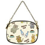 Cute Astronaut Cat With Star Galaxy Elements Seamless Pattern Chain Purse (One Side) Front