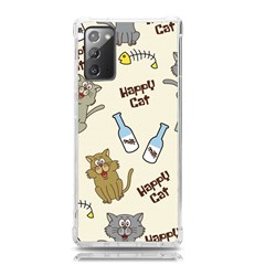 Cute Astronaut Cat With Star Galaxy Elements Seamless Pattern Samsung Galaxy Note 20 Tpu Uv Case by Grandong