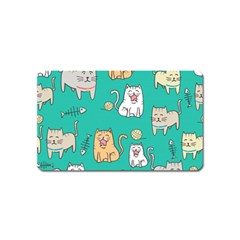 Seamless Pattern Cute Cat Cartoon With Hand Drawn Style Magnet (name Card) by Grandong