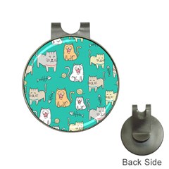 Seamless Pattern Cute Cat Cartoon With Hand Drawn Style Hat Clips With Golf Markers by Grandong