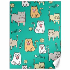 Seamless Pattern Cute Cat Cartoon With Hand Drawn Style Canvas 36  X 48  by Grandong