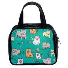 Seamless Pattern Cute Cat Cartoon With Hand Drawn Style Classic Handbag (two Sides) by Grandong