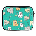 Seamless Pattern Cute Cat Cartoon With Hand Drawn Style Apple iPad 2/3/4 Zipper Cases Front