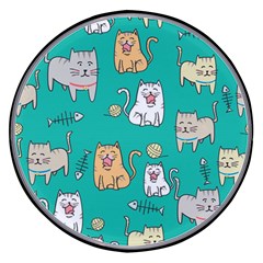 Seamless Pattern Cute Cat Cartoon With Hand Drawn Style Wireless Fast Charger(black) by Grandong