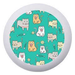 Seamless Pattern Cute Cat Cartoon With Hand Drawn Style Dento Box With Mirror by Grandong