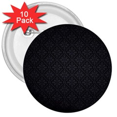 Black Floral Background, Black Backgrounds, Vintage Floral 3  Buttons (10 Pack)  by nateshop