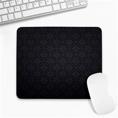 Black Floral Background, Black Backgrounds, Vintage Floral Large Mousepad by nateshop