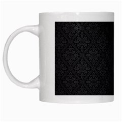 Black Floral Background, Black Backgrounds, Vintage Floral White Mug by nateshop